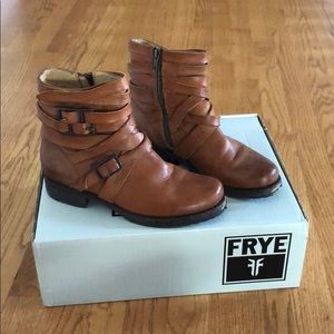 Frye Veronica brown leather boots w/original box!